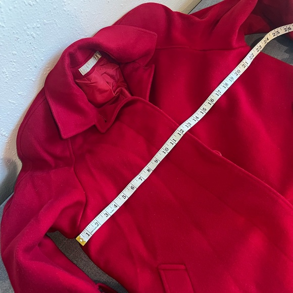 Perry Ellis Portfolio Vintage Wool Red Lo g Coat Size L/XL - Picture 10 of 16